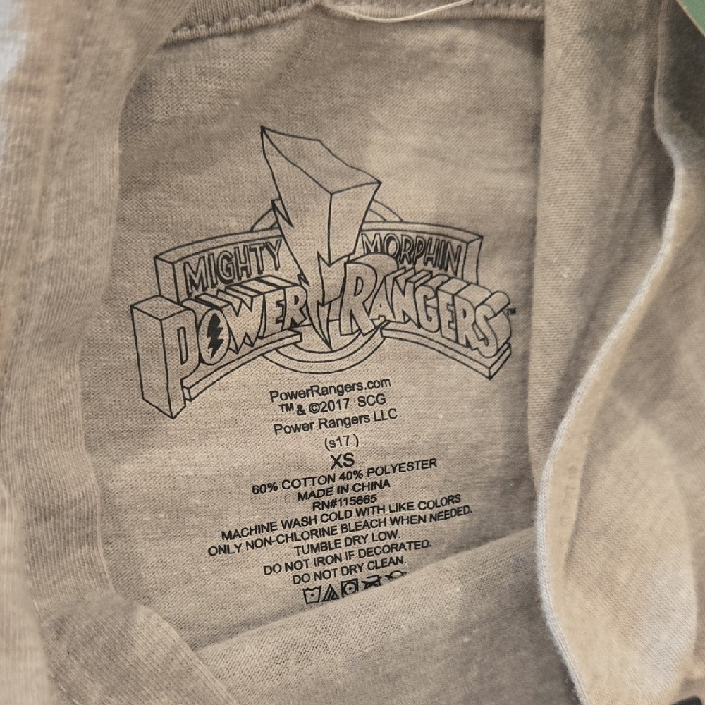 Power Rangers Women's Heather Gray‎ Lightweight Graphic Hoodie Pullover NWT XS - Picture 4 of 5